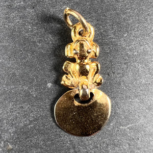 Yellow Gold Plated Inca Frog Drop Charm Pendant