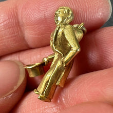 Load image into Gallery viewer, Vintage Italian Lucky Gobbo Hunchback Good Luck 18K Yellow Gold Charm Pendant
