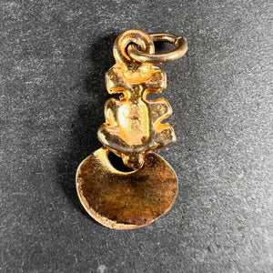 Yellow Gold Plated Inca Frog Drop Charm Pendant