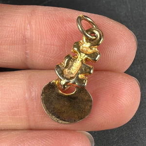 Yellow Gold Plated Inca Frog Drop Charm Pendant