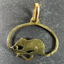 Load image into Gallery viewer, Vintage Mouse Blue Sapphire 18K Yellow Gold Charm Pendant
