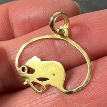 Load image into Gallery viewer, Vintage Mouse Blue Sapphire 18K Yellow Gold Charm Pendant
