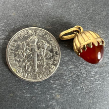 Load image into Gallery viewer, Small Italian Acorn Carnelian Chalcedony 18K Yellow Gold Charm Pendant
