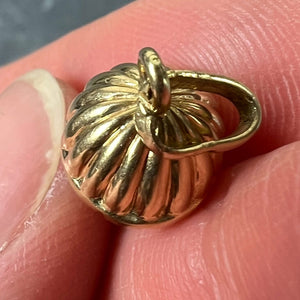 Small Italian Acorn Carnelian Chalcedony 18K Yellow Gold Charm Pendant