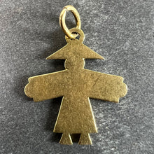 Load image into Gallery viewer, Vintage Art Deco Japan Flag Kimono Figure Enamel 18K Yellow Gold Charm Pendant
