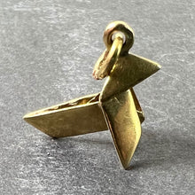 Load image into Gallery viewer, 18K Yellow Gold Origami Bird Charm Pendant
