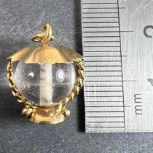 Load image into Gallery viewer, Vintage Italian 18K Yellow Gold Rock Crystal Quartz Storm Lantern Charm Pendant
