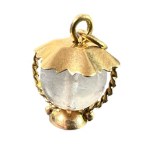 Load image into Gallery viewer, Vintage Italian 18K Yellow Gold Rock Crystal Quartz Storm Lantern Charm Pendant
