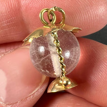 Load image into Gallery viewer, Vintage Italian 18K Yellow Gold Rock Crystal Quartz Storm Lantern Charm Pendant
