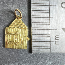 Load image into Gallery viewer, Vintage Love Heart House Opening Door 18K Yellow Gold Enamel Charm Pendant
