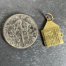 Load image into Gallery viewer, Vintage Love Heart House Opening Door 18K Yellow Gold Enamel Charm Pendant
