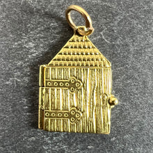 Load image into Gallery viewer, Vintage Love Heart House Opening Door 18K Yellow Gold Enamel Charm Pendant
