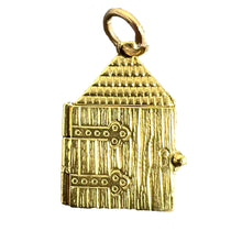 Load image into Gallery viewer, Vintage Love Heart House Opening Door 18K Yellow Gold Enamel Charm Pendant
