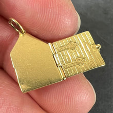 Load image into Gallery viewer, Vintage Love Heart House Opening Door 18K Yellow Gold Enamel Charm Pendant
