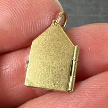 Load image into Gallery viewer, Vintage Love Heart House Opening Door 18K Yellow Gold Enamel Charm Pendant
