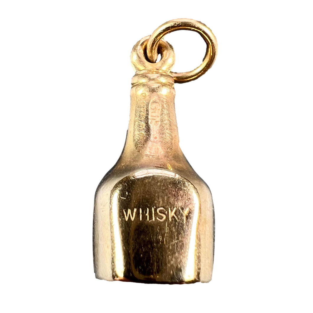 Georg Jensen 9K Yellow Gold Whisky Bottle Charm Pendant