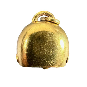 Vintage 18K Yellow Gold Cow Bell Charm Pendant