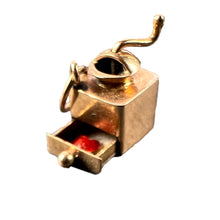 Load image into Gallery viewer, Coffee Grinder Love Heart 18K Yellow Gold Enamel Charm Pendant
