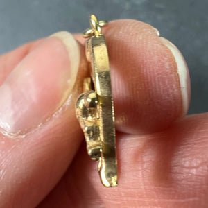 Italian 18K Yellow Gold Lucky Horseshoe Horse Charm Pendant