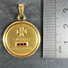 Load image into Gallery viewer, Augis French Plus Qu'Hier Ruby Diamond 18K Yellow Gold Love Charm Pendant
