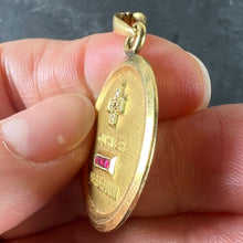 Load image into Gallery viewer, Augis French Plus Qu'Hier Ruby Diamond 18K Yellow Gold Love Charm Pendant
