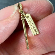 Load image into Gallery viewer, Vintage French Bonheur Good Luck Key 18K Yellow Gold Charm Pendant
