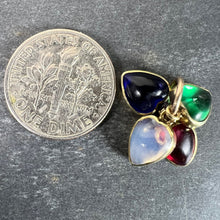 Load image into Gallery viewer, Vintage 18K Yellow Gold Four Love Hearts Paste Glass Charm Pendant
