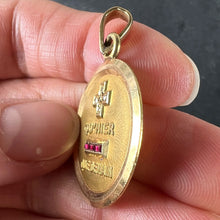 Load image into Gallery viewer, Augis French More Than Yesterday Ruby Diamond 18K Yellow Gold Love Charm Pendant
