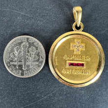 Load image into Gallery viewer, Augis French Plus Hier Ruby Diamond 18K Yellow Gold Love Charm Pendant
