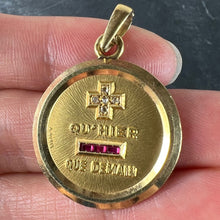Load image into Gallery viewer, Augis French Plus Hier Ruby Diamond 18K Yellow Gold Love Charm Pendant

