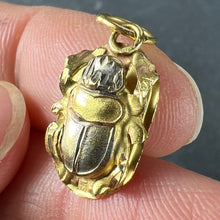 Load image into Gallery viewer, Egyptian Scarab 18K Yellow White Gold Charm Pendant
