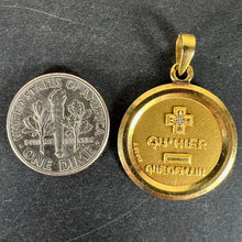 Load image into Gallery viewer, Augis French More Than Yesterday Diamond 18K Yellow Gold Love Charm Medal Pendant

