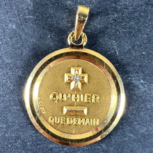 Load image into Gallery viewer, Augis French More Than Yesterday Diamond 18K Yellow Gold Love Charm Medal Pendant
