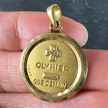 Load image into Gallery viewer, Augis French More Than Yesterday Diamond 18K Yellow Gold Love Charm Medal Pendant
