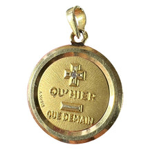 Load image into Gallery viewer, Augis French More Than Yesterday Diamond 18K Yellow Gold Love Charm Medal Pendant
