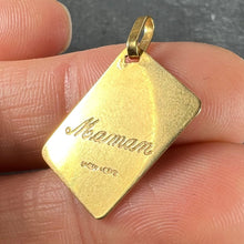Load image into Gallery viewer, French Je T&#39;aime Mother Postcard 18K Yellow Gold Love Charm Pendant
