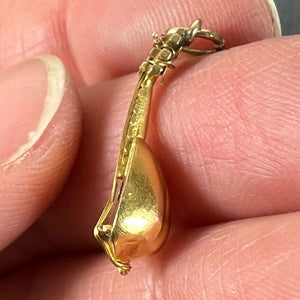 Vintage Banjo Sitar 18K Yellow Gold Charm Pendant