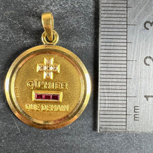 Load image into Gallery viewer, Augis French More Than Yesterday Ruby Diamond 18K Yellow Gold Love Charm Pendant
