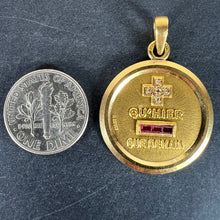 Load image into Gallery viewer, Augis French More Than Yesterday Ruby Diamond 18K Yellow Gold Love Charm Pendant
