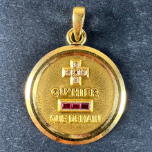 Load image into Gallery viewer, Augis French More Than Yesterday Ruby Diamond 18K Yellow Gold Love Charm Pendant
