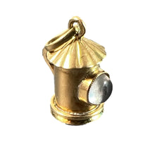 Load image into Gallery viewer, Vintage French 18K Yellow Gold Rock Crystal Quartz Storm Lantern Charm Pendant

