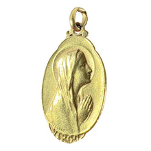 Load image into Gallery viewer, French Sellier Virgin Mary 18K Yellow Gold Medal Charm Pendant

