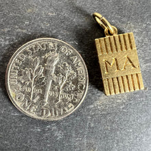 Load image into Gallery viewer, Vintage Deco Folding Fob Seal Initials AM 18K Yellow Gold Charm Pendant
