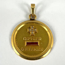 Load image into Gallery viewer, Augis French Plus Qu'Hier Ruby Diamond 18K Yellow Gold Love Charm Pendant
