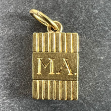 Load image into Gallery viewer, Vintage Deco Folding Fob Seal Initials AM 18K Yellow Gold Charm Pendant
