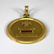 Load image into Gallery viewer, Augis French Plus Qu'Hier Ruby Diamond 18K Yellow Gold Love Charm Pendant
