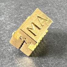 Load image into Gallery viewer, Vintage Deco Folding Fob Seal Initials AM 18K Yellow Gold Charm Pendant
