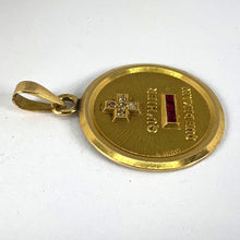 Load image into Gallery viewer, Augis French Plus Qu'Hier Ruby Diamond 18K Yellow Gold Love Charm Pendant
