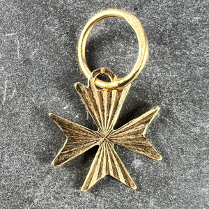 Italian Maltese Cross 18K Yellow Gold Charm Pendant