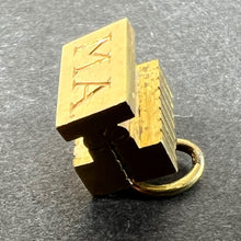 Load image into Gallery viewer, Vintage Deco Folding Fob Seal Initials AM 18K Yellow Gold Charm Pendant
